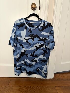 Valentino Garavani Blue Camouflage Print T-shirt, xxl